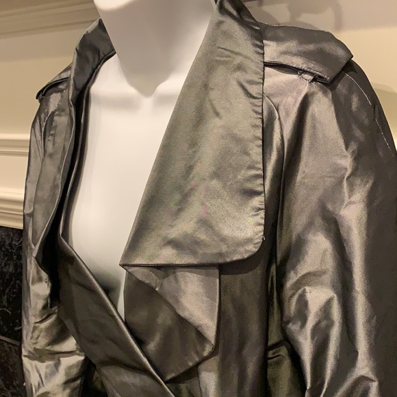 Kenneth Cole New York Metallic Trench Coat - Picture 3 of 12